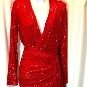 Pretty Woman / Lady In Red Sequin Dress by Fashion Nova Size M